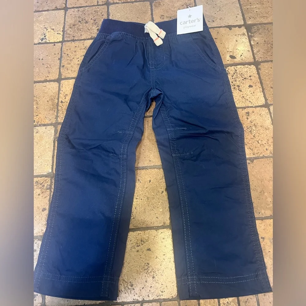 Carter’s Toddler Boys Navy Blue Pull On Jogger Pants 3T NWT Playwear